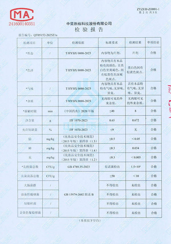 产品检测报告